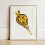 Painted Bellows - Ella Josephine Sterling Folk Art Print / Canvas, 12x16’’ / 31x41cm / Natural Frame / Matboard, Posters Prints & Visual
