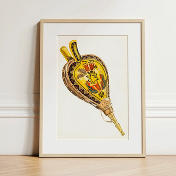 Painted Bellows - Ella Josephine Sterling Folk Art Print / Canvas, 12x16’’ / 31x41cm / Natural Frame / Matboard, Posters Prints & Visual