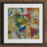 Painting with Green Center - Wassily Kandinsky Art Print / Canvas Vibrant Abstract Black Frame White Bold Strokes Vasily, Kandinsky’s