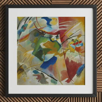 Painting with Green Center - Wassily Kandinsky Art Print / Canvas Vibrant Abstract Black Frame White Bold Strokes Vasily, Kandinsky’s
