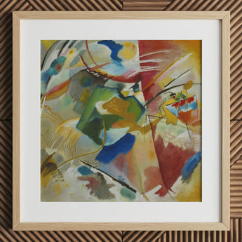 Painting with Green Center - Wassily Kandinsky Art Print / Canvas Vibrant Abstract Light Wood Frame Bold Strokes Vasily, Kandinsky’s