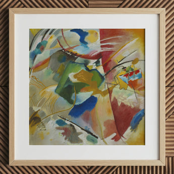 Painting with Green Center - Wassily Kandinsky Art Print / Canvas Vibrant Abstract Painting Light Wood Frame Bold Strokes Vasily Kandinsky,