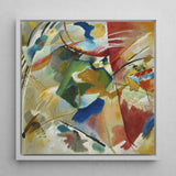 Painting with Green Center - Wassily Kandinsky Art Print / Canvas Vibrant Abstract Sleek White Frame Bold Strokes Vasily, Kandinsky’s