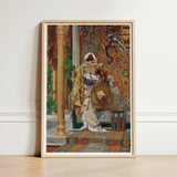Palace Guard - Antonio Fabrés Orientalism Art Print / Canvas Framed Man Ornate Gold-embroidered Attire Seated Fabrés’s, Sumptuous World