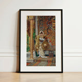 Palace Guard - Antonio Fabrés Orientalism Art Print / Canvas Black-framed Detailed Classical Painting Ornately Dressed Fabrés’s, Sumptuous