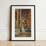Palace Guard - Antonio Fabrés Orientalism Art Print / Canvas Black-framed Art Print Detailed Classical Painting Ornately Dressed Antonio