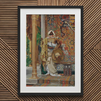 Palace Guard - Antonio Fabrés Orientalism Art Print / Canvas Black-framed Detailed Painting Ornate Gold-accented Interior Fabrés’s,