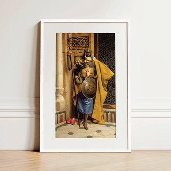 Palace Guard - Ludwig Deutsch Orientalism Art Print / Canvas, 12x18’’ / 31x46cm / White Frame / Matboard, Posters Prints & Visual Artwork,