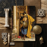 Palace Guard - Ludwig Deutsch Orientalism Art Print / Canvas Detailed Painting Medieval Warrior Ornate Golden Armor Yellow Ludwig Deutsch,