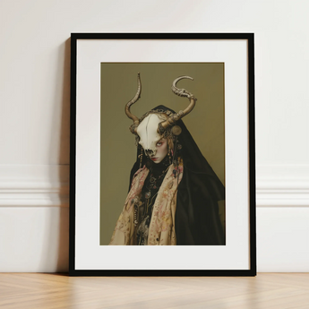 Pandora - Dark Priestess Art Print / Canvas, 12x16’’ / 31x41cm / Black Frame / Matboard, Posters Prints & Visual Artwork, Toby Leon