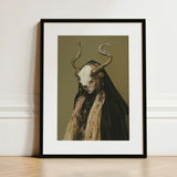 Pandora - Dark Priestess Art Print / Canvas Black-framed Figure Ornate Attire Prominent, Skull Mask Locked, Specter Torn Prints