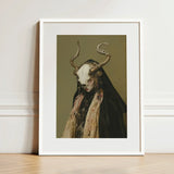 Pandora - Dark Priestess Art Print / Canvas Framed Figure Attire Adorned Ornate, Skull Mask Locked, Specter Torn Prints