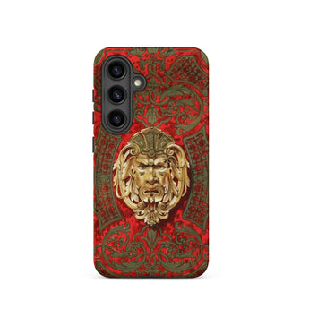 Panel in Buhl - Matthew Digby Wyatt Phone Case Samsung Galaxy S24 / Matte Red Gold Ornate Phone Case Detailed Lion’s Head Matthew Digby