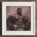 Papa Bear - Stampa artistica Gay Muscle Daddy / Tela, 12x12’’ / 31x31cm / Cornice bianca / Passe-partout, Poster, stampe e opere d’arte visiva, Toby Leon