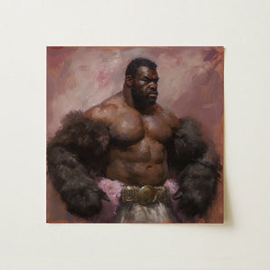 Papa Bear - Gay Bear Muscle Daddy Art Print / Canvas, Muscle Daddy Art, Gaybear Muscle Daddy, Afroamerican Gaybear Muscle