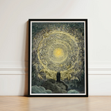 Paradiso Canto 31 - Gustave Dore Art Print / Canvas Black-framed Celestial Scene Radiant Yellow Light, Concentric Radiance Prints