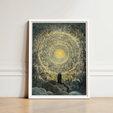 Paradiso Canto 31 - Gustave Dore Art Print / Canvas Framed Dramatic Vortex Figures Central Golden, Concentric Radiance Prints