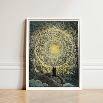Paradiso Canto 31 - Gustave Dore Art Print / Canvas Framed Dramatic Vortex Figures Central Golden, Concentric Radiance Prints