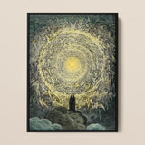 Paradiso Canto 31 - Gustave Dore Art Print / Canvas Black-framed Artwork Vortex Angels Demons Central Golden Sun, Concentric Radiance Prints
