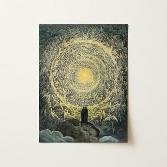Paradiso Canto 31 - Gustave Dore Art Print / Canvas Dark-framed Vortex Angels Demons Central Golden, Concentric Radiance Prints