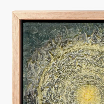 Paradiso Canto 31 - Gustave Dore Art Print / Canvas Framed Textured Abstract Design Muted Greens, Concentric Radiance Prints