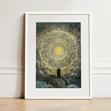 Paradiso Canto 31 - Gustave Dore Art Print / Canvas White-framed Dark Vortex Demonic Figures Central, Concentric Radiance Prints