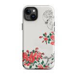 Parrot and Pyrus - Numata Kashu Phone Case Iphone 15 Plus / Matte Floral Bird-decorated Phone Case Numata Kashu, Feathered Funk Meets