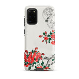 Parrot and Pyrus - Numata Kashu Phone Case Samsung Galaxy S20 Plus / Matte White Phone Case Delicate Black-and-white Sketch Bird Perched