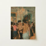 Party Animals - Luxe Vintage Circuit Gays Art Print / Canvas Rectangular Vibrant Impressionistic Painting Shirtless Men Bare-chested
