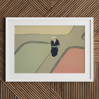 Path Through the Fields - Kamisaka Sekka Art Print / Canvas, 30x20’’ / 76x51cm / White Frame / Matboard, Posters Prints & Visual Artwork,
