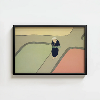 Black-framed Minimalist Art Print Stylized Illustration Figure Dark Kamisaka Sekka’s Path, Sekka, Visual Haiku