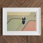 Path Through the Fields - Kamisaka Sekka Art Print, White-framed Artwork Minimalist Aerial View Figure Abstract Colored