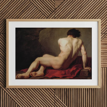 Patroclus - Jacques-louis David Greek Myth Art Print / Canvas Wooden Framed Nude Male Figure Red, Ridge Engraved Prints