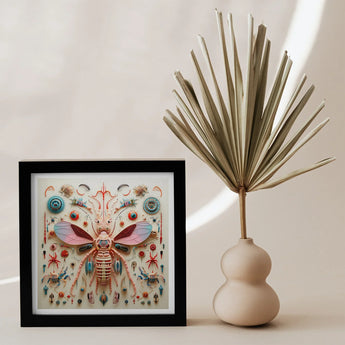 Peachy Queen - Alien Insect Taxonomy Art Print / Canvas, Peachy Queen Redefines Xenobiological, Alien Species Taxonomy, Taxonomy Art Print