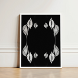 Black-and-white Framed Art Print Symmetrical Arrangements White Peace Koh Chang Rorschach, Lilies Metamorphose, Monochromatic Phantasmagoria