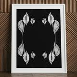Pearly Whites - Koh Chang Peace Lilies Art Print / Canvas Minimalist Black-and-white Framed Symmetrical Arrangements White Rorschach,