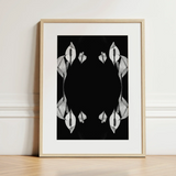 Pearly Whites - Koh Chang Peace Lilies Art Print / Canvas Minimalist Black-and-white Framed Art Print Symmetrical White Calla Koh Chang