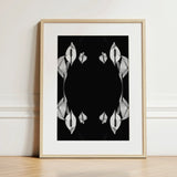 Pearly Whites - Koh Chang Peace Lilies Art Print / Canvas Minimalist Black-and-white Framed Symmetrical White Calla Rorschach,