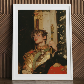 Peeking - Royaler schwuler Renaissance-Kunstdruck / Leinwand, 24x32’’ / 61x81cm / Weißer Rahmen / Passepartout, Poster Drucke & visuelle Kunstwerke, Toby Leon
