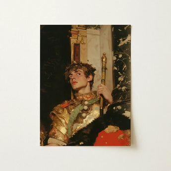 Peeking - Royal Gay Renaissance Art Print / Canvas Rectangular Framed Portrait Young Man Ornate Golden, Revival Prints