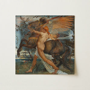 Pegasus - Walter Crane Art Print / Canvas, 12x12’’ / 31x31cm / Unframed / no Border, Posters Prints & Visual Artwork, Toby Leon