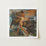 Pegasus - Walter Crane Art Print / Canvas, Understood, Creature’s Umber-and-sienna Barrel, Surges, Left, Amber-ivory Primary Feathers, Rake