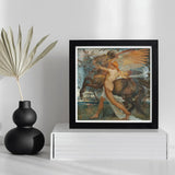 Pegasus - Walter Crane Art Print / Canvas Black-framed Mythological Scene Winged Horse Nude, Understood, Creature’s Umber-and-sienna