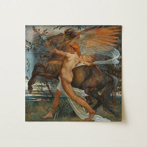 Pegasus - Walter Crane Art Print / Canvas, Walter Crane, Walter Crane Understood, Crane Understood Pegasus, Creature’s Umber-and-sienna