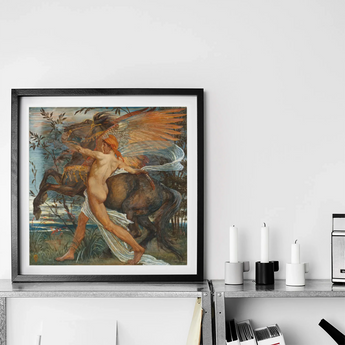 Pegasus - Walter Crane Art Print / Canvas, Walter Crane, Walter Crane Understood, Crane Understood Pegasus, Creature’s Umber-and-sienna