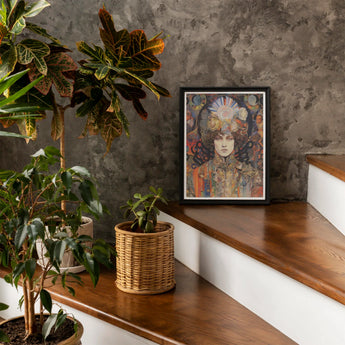 Pepper - Psychedelic Goddess Art Print / Canvas Framed Artistic Portrait Vibrant Colors Floral Motifs Realms Untold, Cosmic Empress, Prints
