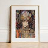 Pepper - Psychedelic Goddess Art Print / Canvas Framed Nouveau-style Portrait Woman Ornate Colorful Realms Untold, Cosmic Empress, Prints