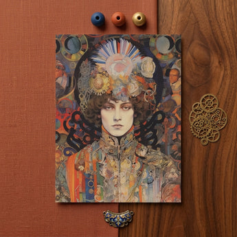 Pepper - Psychedelic Goddess Art Print / Canvas Vibrant Intricately Illustrated Portrait Card Woman Ornate Steampunk Psychedelic Realms