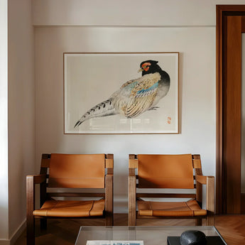 Peregrine Falcon - Kono Bairei Meiji Era Bird Art Print / Canvas Watercolor Painting Pheasant Detailed Feathers Wall Kōno Bairei’s