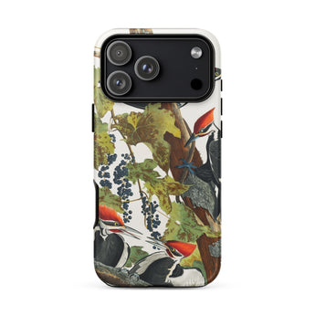 Pileated Woodpecker - John James Audubon Phone Case Iphone 17 Pro Max / Matte Iphone 12 Pro Max Case Woodpecker Design Black John James